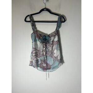 parameter Blue Floral Tank Top Sz 6